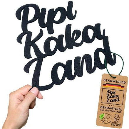 Pipi Kaka Land Türschild - WC Schild Lustig - Wandtattoo Toilette - Türaufkleber - Aufkleber Toilettentür - Gäste Bad Schild - Deko BIlder Toilette - Toilettenschild Lustig - Dekoaufkleber (M)