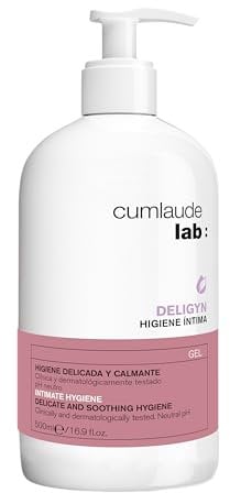 Cumlaude Lab Higiene Íntima Deligyn - Gel Limpiador Íntimo Suave para Menopausia y Climaterio, y Piel Sensible, con pH Neutro - 500 ml