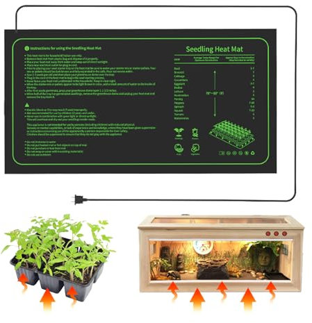 AMFUN Tapis Chauffant pour Plantes, Tapis Chauffant Pour Semis, Coussin Imperméable pour Semis, Contrôleur de Thermostat,Tapis Chauffant Plante Interieur, Pour Intérieur Semis Hydroponique Reptile