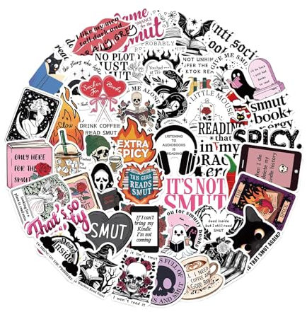 Mrltau 50 Stück Smut Sticker für Bücher, Dark Romance Kindle Zubehör, Ästhetische Aufkleber für Laptop und Buchzubehör
