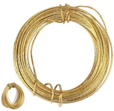 Filo metallico intrecciato in ottone per appendere quadri, cornici fotografiche, specchi e orologi, 10 m, 0,7 mm