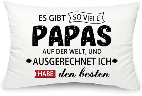 Yufansd Papa Geschenk Vater Dekokissenbezug mit Spruch Es gibt so viele Papas auf der Welt, und ausgerechnet ich Habe den besten, Kissenhülle für Kissen Bett/Sofa Superweicher 50 x 75 cm (Papas)