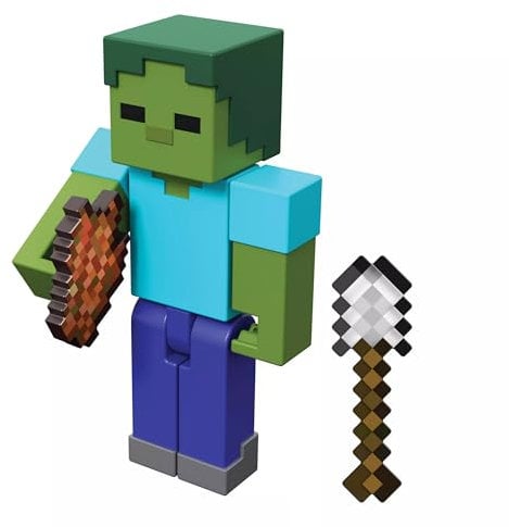 Minecraft Vanilla Zombie Action Figure per bambini dai 6 anni in su