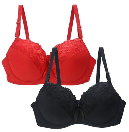 Tagesangebote Heute Angebote des Tages Heute Deal Damen Push Up BH Mit Blumen Spitze Schalen BH Elegant Vollschalen Bequem Große Brüste Bra Komfort Klassische BHS Blitzangebote Damen