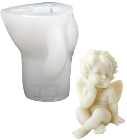 Moldes de silicona con forma de figura de niña alada para hacer jabón, regalo de San Valentín, moldes de silicona de resina epoxi