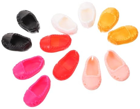HEMOTON 6paare Miniature Puppenschuhe Niedliche Accessoires Für Puppen Flache Langlebige Und Pflegeleichte Schuhe Für Große Puppen Ergänzung Für Ihre