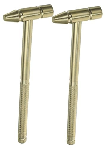 HOLIDYOYO 2Piezas Martillo de Latón Bricolaje y Reparación de Precisión Ergonómico y Cabezas Redondeadas Relojeros
