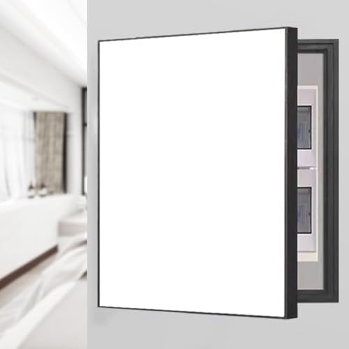 Cache Compteur Electrique Décoration Murale Verticale pour Panneau Électrique, Cache-boîtier de Disjoncteur Unicolore, Cache-compteur Électrique Décoratif pour Bureau, Restaurant(White,60 x 70cm (23 5