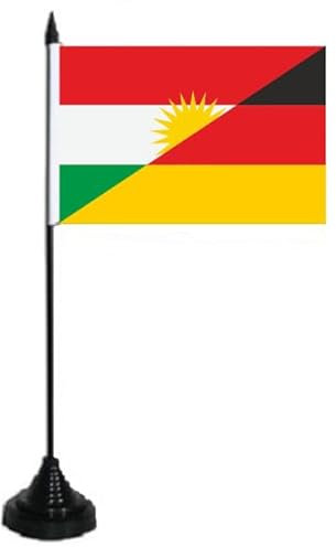 U24 Tischflagge Kurdistan-Deutschland Fahne Flagge Tischfahne 10 x 15 cm