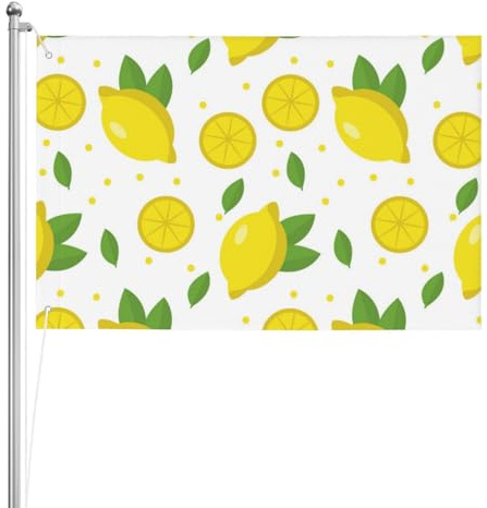 Limone Frutto Verde Giallo,Bandiera da giardino, bandiera decorativa da cortile, bandiera bifacciale, 2x3 piedi, per esterni e interni