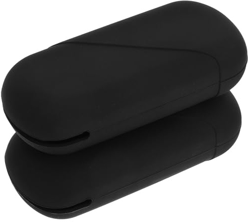 Silikon Transportbox für Menstruationsbecher 2 Stück, Schwarz | 9,5x4,2x2,5 CM, Glatte Oberfläche ohne Grate, für Rucksack und Badaufbewahrung, Diskret