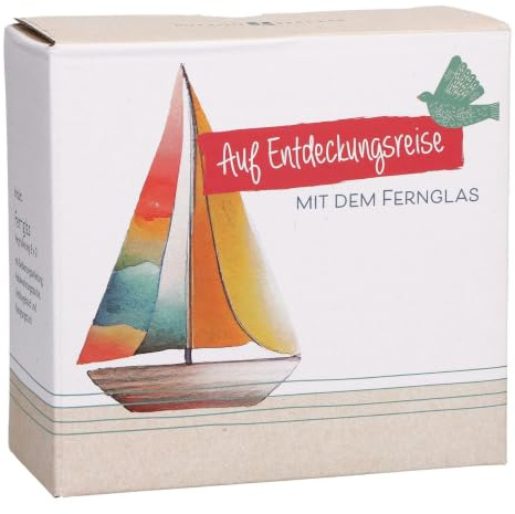 Kinderfernglas mit 8x21 Vergrößerung in türkis-grau: Fernglas für Mädchen & Jungen mit Anleitung, Aufbewahrungstasche, Umhängeband & Reinigungstuch. Ideal als kleines Geschenk