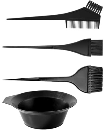 4PCS Hair Dye Brush and Mixing Bowl Set, Tint Comb For Hair, Professional Salon Hair Coloring Dyeing Kit, Angled Comb and Brush