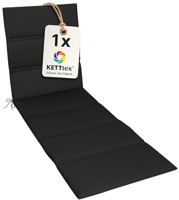 KETTtex Auflage Relaxliege anthrazit I Gartenliege Polster 200x60x3cm I hochwertige & Pflegeleichte Liegenauflage I Wetter- & formbeständige Liegen-Auflage I Trendy Liegestuhlauflage