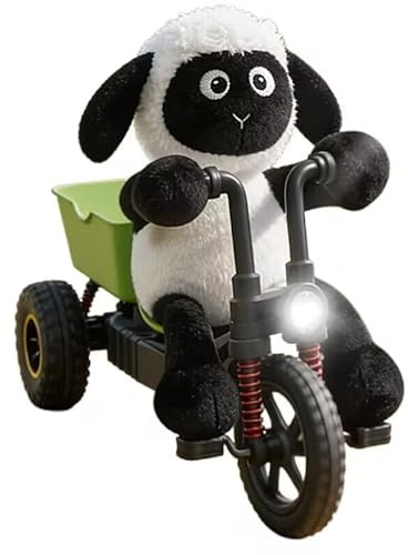 Tricycle Télécommandé Crazy Lamb, Mouton en Peluche sur Vélo RC, 2.4GHz, Lumières LED, Batterie Lithium Incluse, Rose, 8Ans et Plus (Vert)