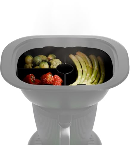 Wundermix FlexiSteam® Split Silikon-Dampfgarform für Varoma TM7 | 3-Kammer Set, Dampfgareinsatz mit Dampfkanal, Spülmaschinengeeignet, drei Kammern für gleichzeitiges Garen