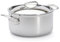 De Buyer - Faitout en inox 5 couches AFFINITY avec couvercle en inox - 24 cm - Fabriquée en France, Sans PFAS, Montée Rapide en Température, Inox 18/10, Tous Feux + Four, Finition Poli Brillant