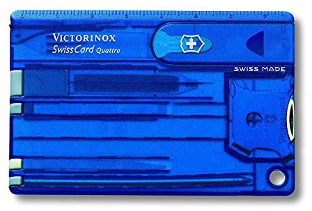 Victorinox 07222T2 Unisex – Erwachsene Taschenwerkzeug SwissCard Quattro Saphirtransparent,blau,Standard