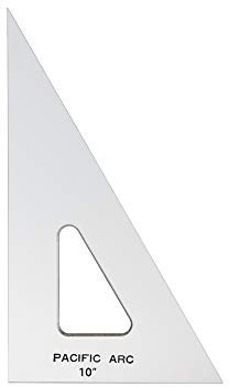 Pacific Arc Zeichendreieck 25,4 cm, 30/60/90 Grad, klares Acryl