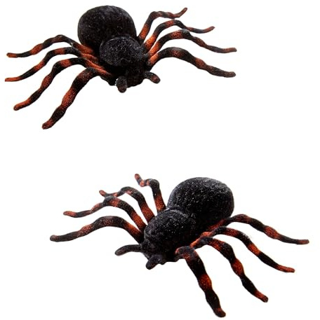 W WIDMANN MILANO Party Fashion 8257L - Spinnen Set, 10 cm, Dekoration, Accessoire, Horror, Halloween, Mottoparty