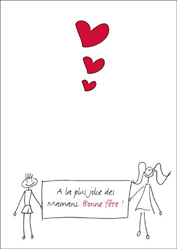 Kartenkaufrausch Schöne, französische Muttertagskarte mit Liebesplakat: A la Plus Jolie des Mamans. Bonne fête ! • edle Grußkarte mit Umschlag zum gratulieren