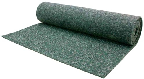 Nadelfilz MERLIN Bodenbelag 200x800 cm Grün | Robuste Auslegware mit 17dB Trittschallminderung | Stuhlrollengeeignet & farbecht | GUT-zertifizierter Nadelfilzboden für Büro Messe Hotel