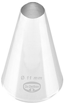 Dr. Oetker Lochtülle 11 mm, Lochtülle aus der Tüllen-Manufaktur, Backzubehör zum Dekorieren (Farbe: Silber), Menge: 1 Stück