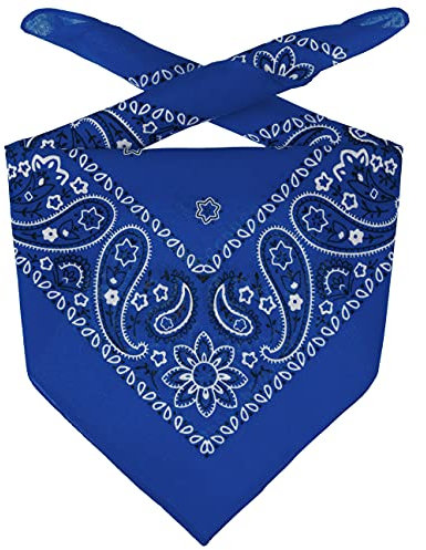 Lipodo Bandana Tuch Damen/Herren/Kinder - Kopftuch in Royalblau aus 100% Baumwolle - Multifunktionstuch in Einheitsgröße (55 x 55 cm) - vielfältige Tragemöglichkeiten