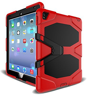 3 en 1 Outdoor Tablette étui pour Apple iPad Pro 2017 10.5 Anti-Chocs Rigide et Cadre en Silicone Tablette Hybride Rot