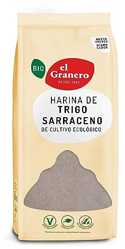 El Granero Integral - Harina de Trigo Sarraceno BIO - 1 KG - Rica en Fibra y Nutrientes - Mejora la Digestión - Harina de Bajo Índice Glucémico - Apta para Veganos