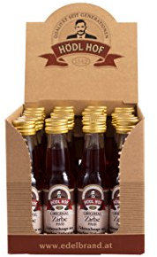 Hödl Hof Zirbe Fass 24x20ml I Zirbengeist im Eichenfass gelagert I Zirbenschnaps aus hochwertigen Zutaten I Feiner Schnaps aus steirischen Zirbenzapfen I Edle Spirituose 38% vol