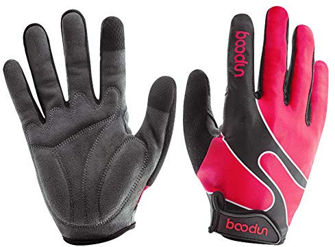 BOODUN Guanti da ciclismo ammortizzanti per mountain bike per donne e uomini con funzione touchscreen - rosa - S