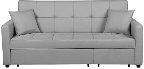 Praktisches Sofa mit Schlaffunktion Gästebett Polstersofa hellgrau Glomma