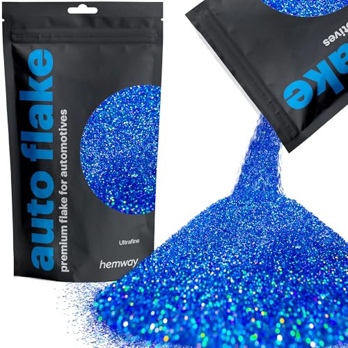 Hemway Premium Automotive Glitter Flake Paint Additive - Sapphire Blue Holographic | Ultrafine Metal Flakes for Car, Truck, RV, Motorbike & Boat Decoration | Mix with Auto Paint | 100 g