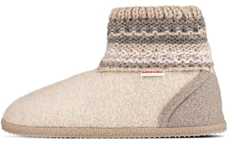 Giesswein Hüttenschuh Kiel - Hohe Damen Hausschuhe, Warme Filzhausschuhe, rutschfeste Hüttensocken