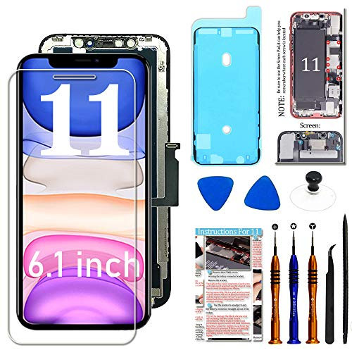 Fixerman Display für iPhone 11 LCD Bildschirm Ersatz 6,1 Zoll 3D Touch Digitizer Montage Glas Touchscreen Ersatz mit Reparatursatz, Kompatibel für Modell A2111, A2223, A2221