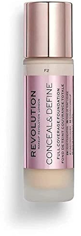Makeup Revolution, Conceal & Define Grundierung, F2, 23ml