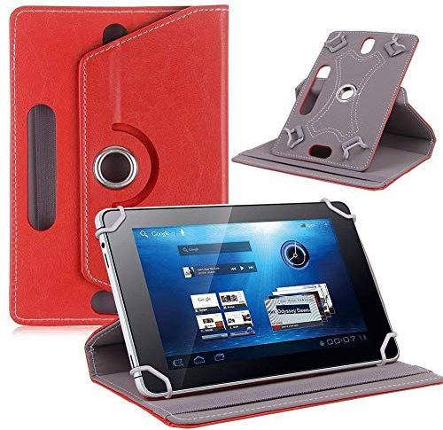 AKNICI Funda Universal Tablet 9 10 10.1 Pulgadas 360 Grados Rotación para BQ Aquaris Fusion5 TOSCIDO BEISTA LNMBBS YOTOPT DUODUOGO YUNTAB JANWIL TECLAST HOPLAZA YOUXD TENGYI ALLDOCUBE MEBERRY, Rojo