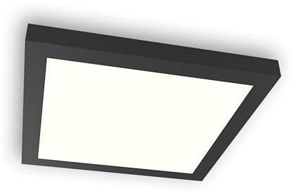 Lampenlux LED Aufbauleuchte Lumina Deckenlampe Flur Warmweiß Deckenleuchte für Schlafzimmer/Wohnzimmer eckig LED-Panel Kinderzimmer IP20 (Schwarz, 400x400mm)