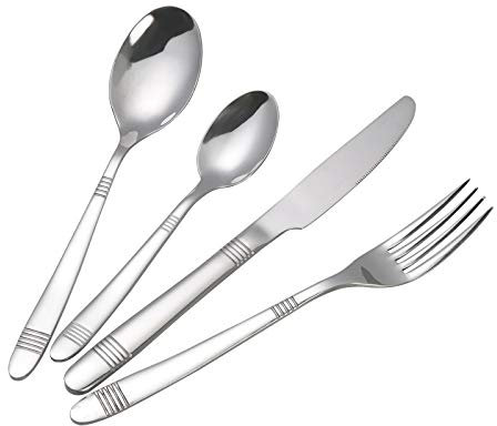 Callyne 48-Piece Stainless Steel Cutlery Flatware Set, Knife Fork Spoon Set, Service for 12