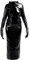 Rubberfashion Sexy Lack Damen Kleid lang - glänzendes Partykleid langarm mit langen Handschuhen Clubware Lack schwarz L