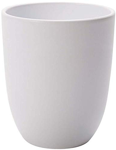 Annastore Orchideen Übertopf Ella aus Keramik Ø 13 cm - H 15,5 cm Blumenübertopf Orchideentopf Keramiktöpfe Farbe Weiß/Matt - rund