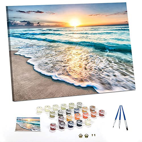 TISHIRON Kit de peinture à l'huile par numéros pour adultes - Peinture à l'huile sur toile - Cadeau pour femme - Maman - Anniversaire - Sans cadre - 40 x 50 cm