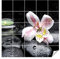 GRAZDesign Fliesenaufkleber Bad Wandfliesen selbstklebend, Wellness mit Blume Klebefliesen - Wellness Steine mit Lilie