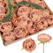 IPOPU Künstliche Blumen zur Dekoration, 25 Stück Seidenrosen, künstliche Blumenköpfe für Vintage-Blumendekorationen, Esstischdekoration, florale Tafelaufsätze (Kaffee)