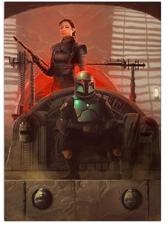 Displate Offiziell Star Wars MetallPoster Magnetische Befestigung Inklusive Lizenziert Bilder Hochwertiges Poster The Book Of Boba Fett Poster 45 cm x 32 cm