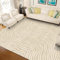 Joop Teppich Beige Teppich Wohnzimmer Beige Nadelstreifen Schlichter Moderner Teppich Salon Leicht Kombinierbar Waschbare Teppich 100X160Cm Teppiche Waschbar 3Ft 3.4''X5Ft 3''