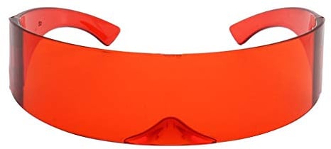 One Piece Shield Wrap Mirror Sonnenbrille Futuristische Brille Requisite Rot