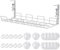 No Drill to Desk Cable Management Tray, 1 PCAK Cable Racks Under Desk Cable Organizer for Wire Management, Sturdy Metal Cable Tray Basket for Office and Home Standing Desk-White