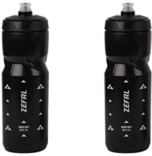 ZEFAL Pack Sense Soft 80 x2 - Fahrrad- und Mountainbike-Trinkflaschen - Weiche, geruchlose Sportflasche - BPA-freie Trinkflasche Fahrrad - Silikonsauger - Schwarz, 800ML
